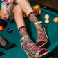 Serpentine Floral Sheer Socks