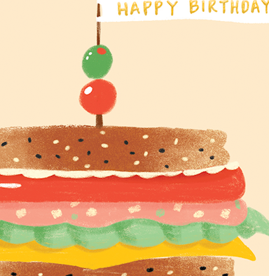 Mortadella Tall Boy Birthday Card