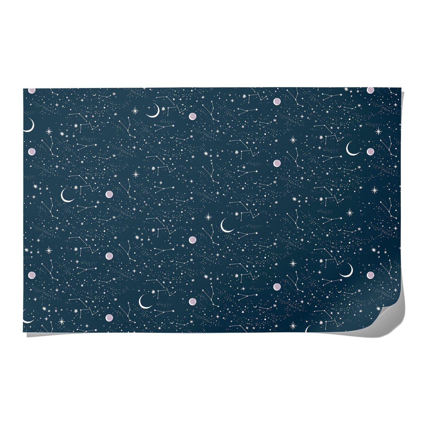 Moon and Stars Rolled Gift Wrap