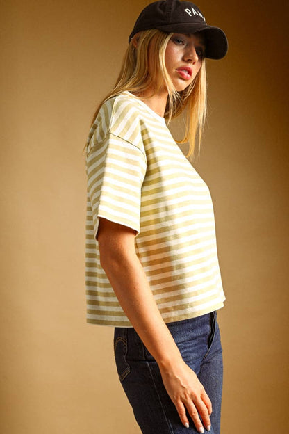 Ready Or Not Stripe Tee | Lemon