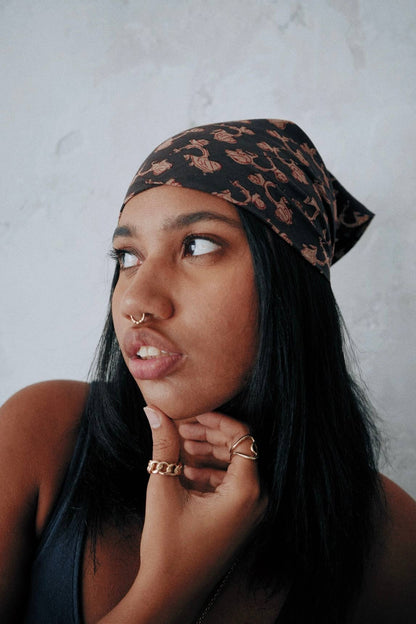 Kalamkari Cotton Bandana | Midnight Ride