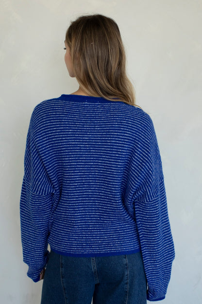 Piper Pin-Stripe Cardigan | Royal