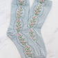 Antique Tulip Socks | Blue