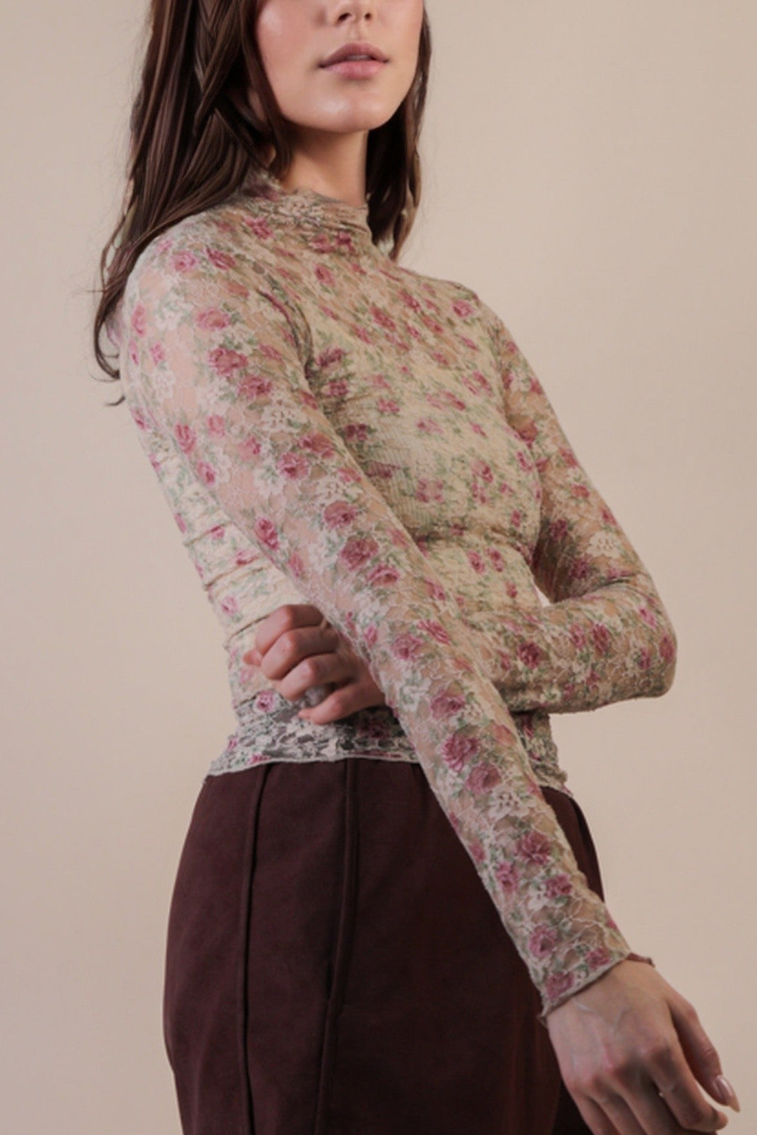 Fleur Lace Top | Beige