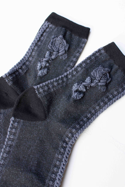 Rose Socks | Dark Brown
