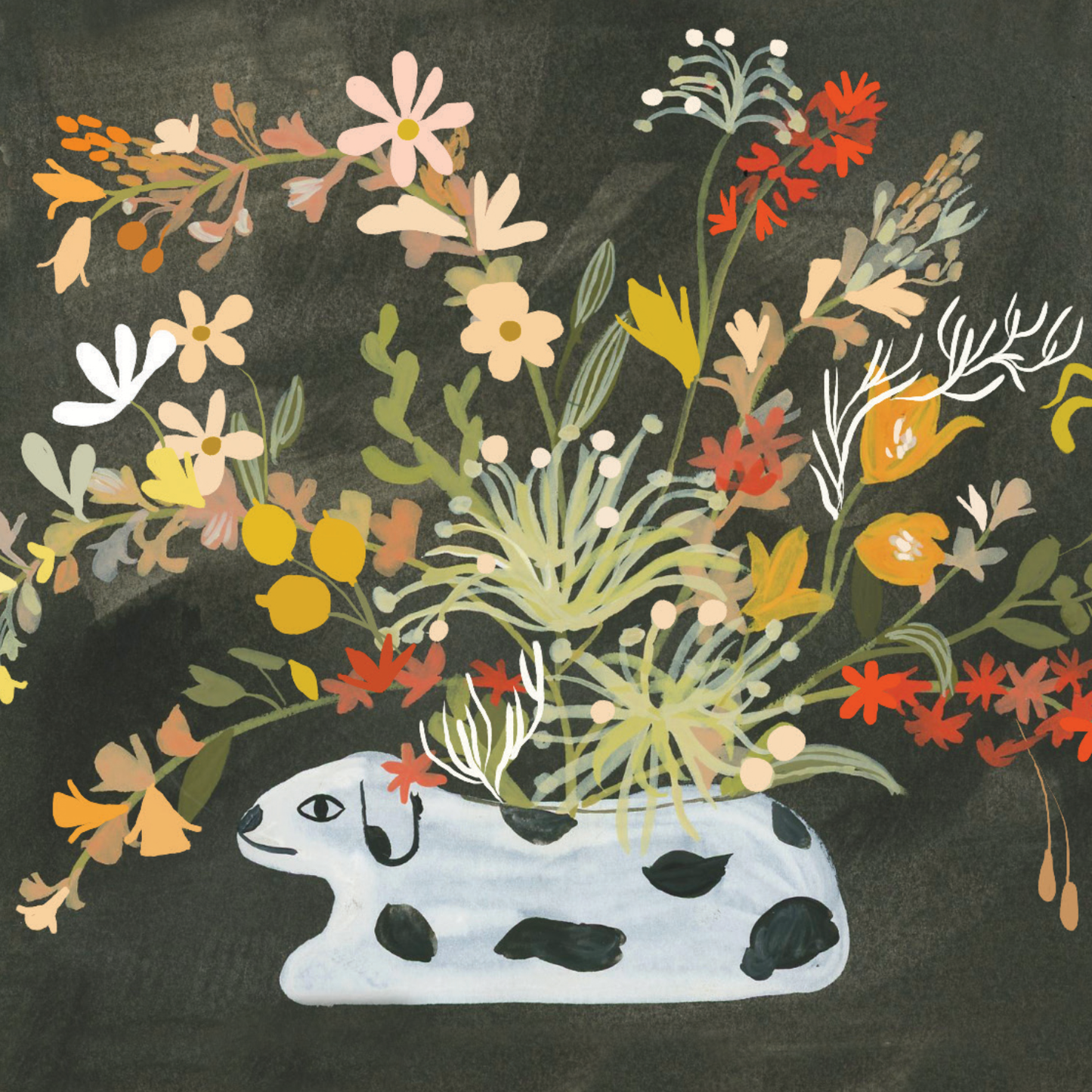 Dalmation Floral Thank You Card