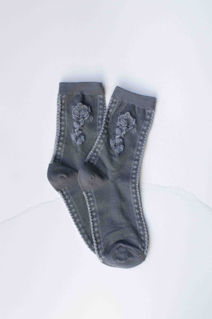 Rose Socks | Dark Brown
