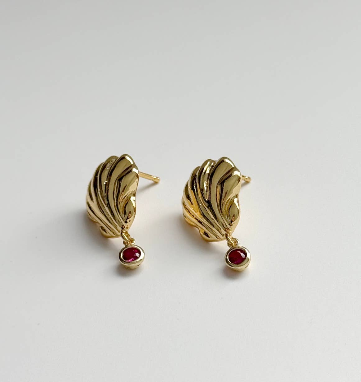 Golden Tide Earrings | Ruby CZ