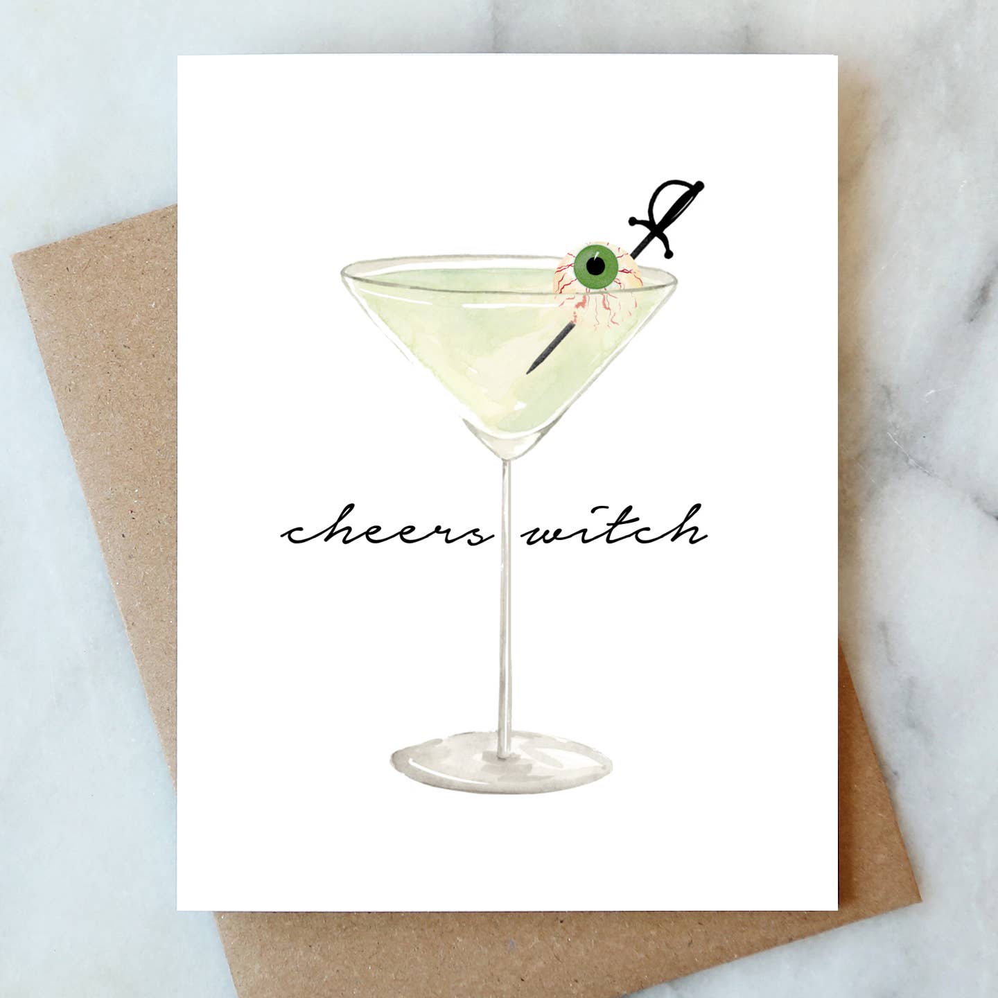 Eyeball Martini Halloween Card