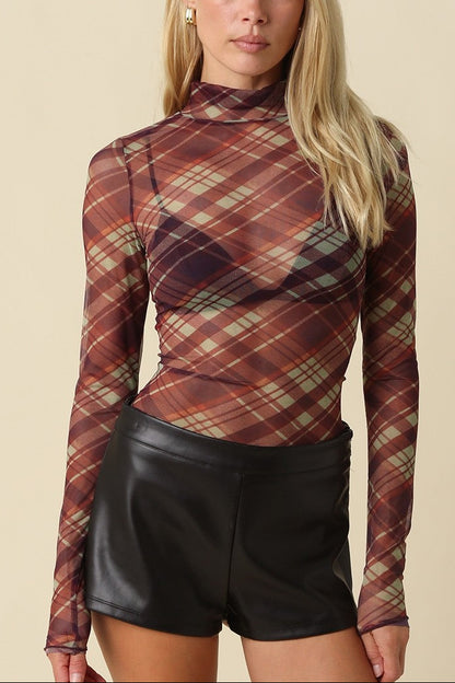 Study Break Mesh Top | Plaid