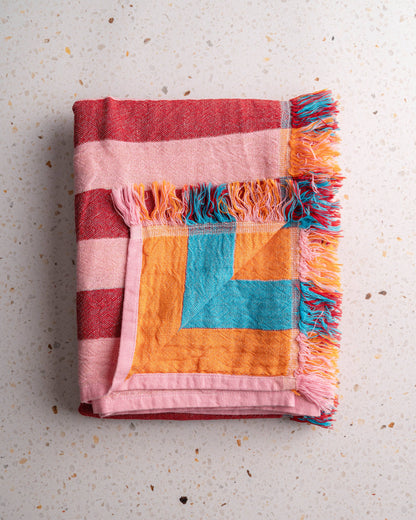 Cabana Stripe Beach Towel | Red + Pink