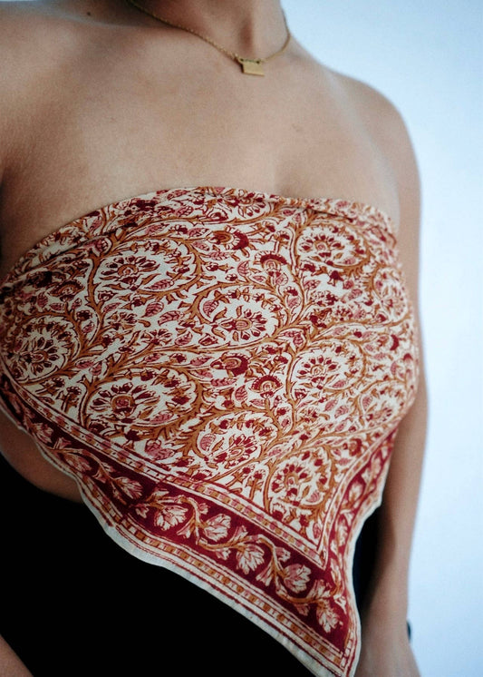 Kalamkari Cotton Bandana | Pomegranate