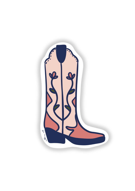 Pink Boot Die-Cut Sticker