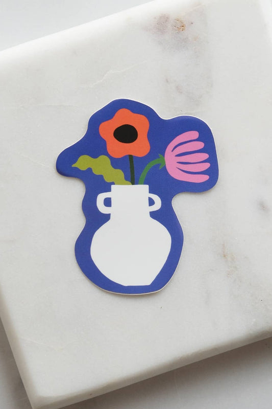 Indigo Vase Die Cut Sticker