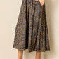 Navy Tapestry Midi Skirt