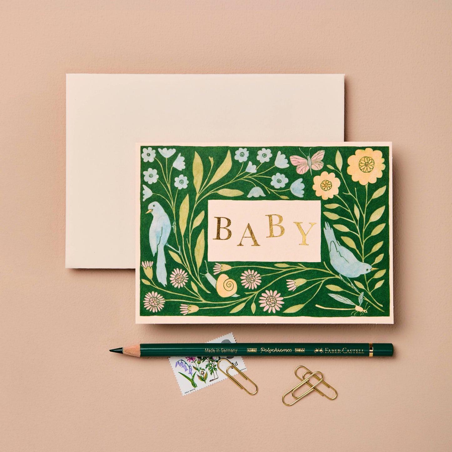 Springtime Border Baby Card