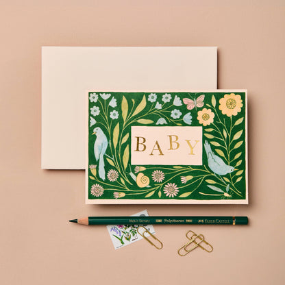 Springtime Border Baby Card