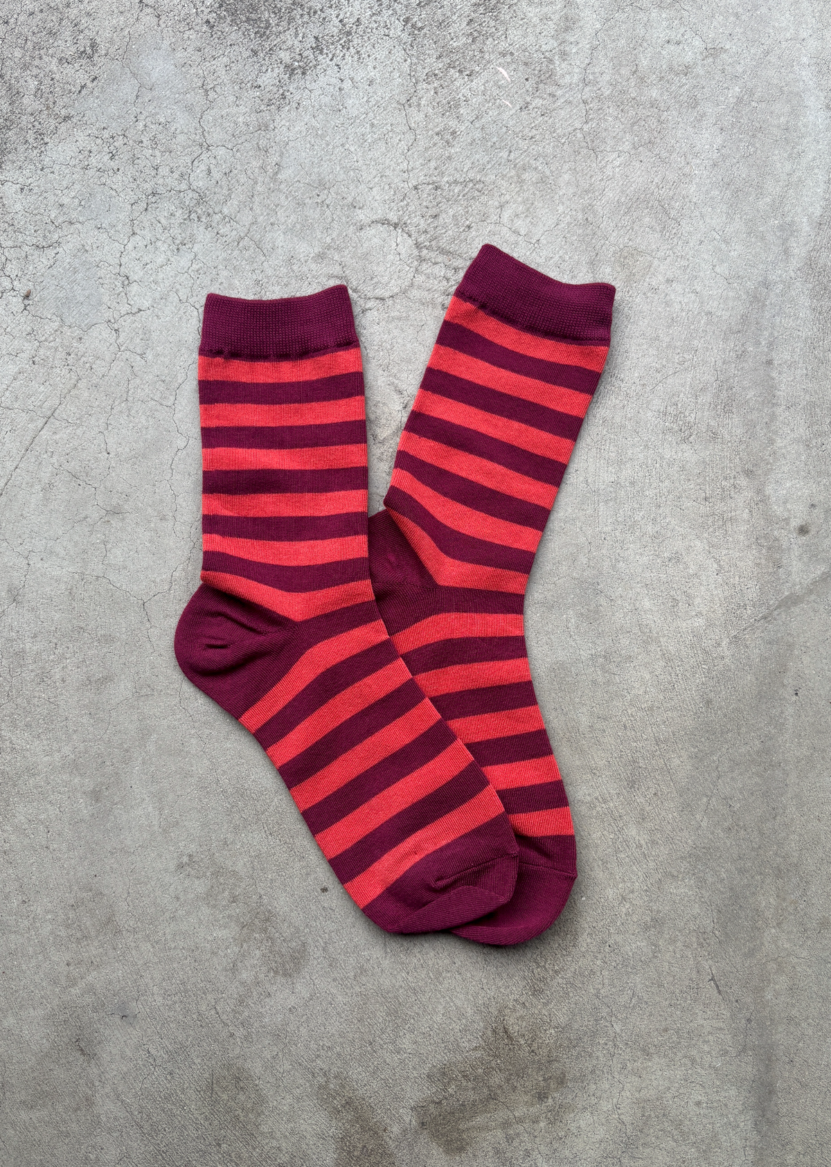 Stripe Socks | Wine Coral