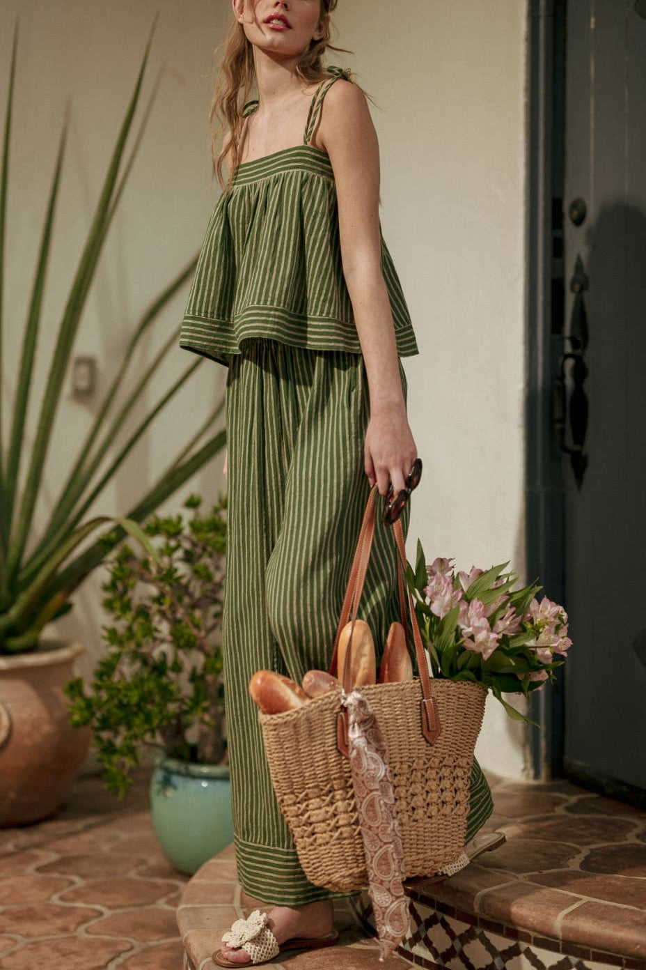 Boardwalk Stripe Pants | Olive