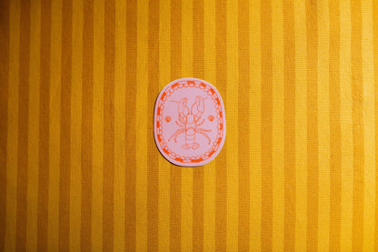 Coastal Lobster Sticker | Red and Pink