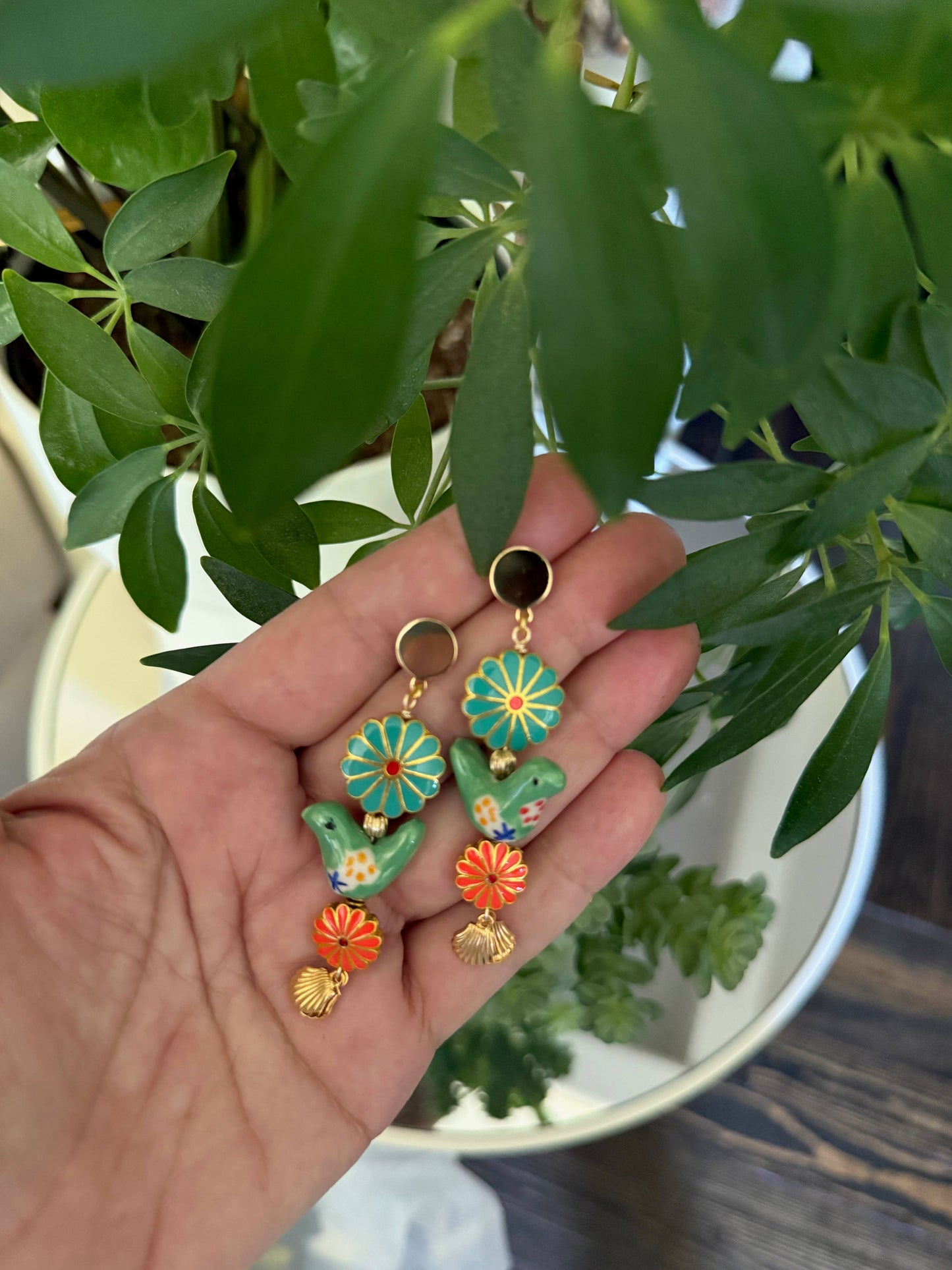 Byrdie Earrings | Cloisonné