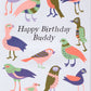 Happy Birthday Buddy Birds Card