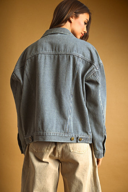 Railroad Stripe Denim Jacket