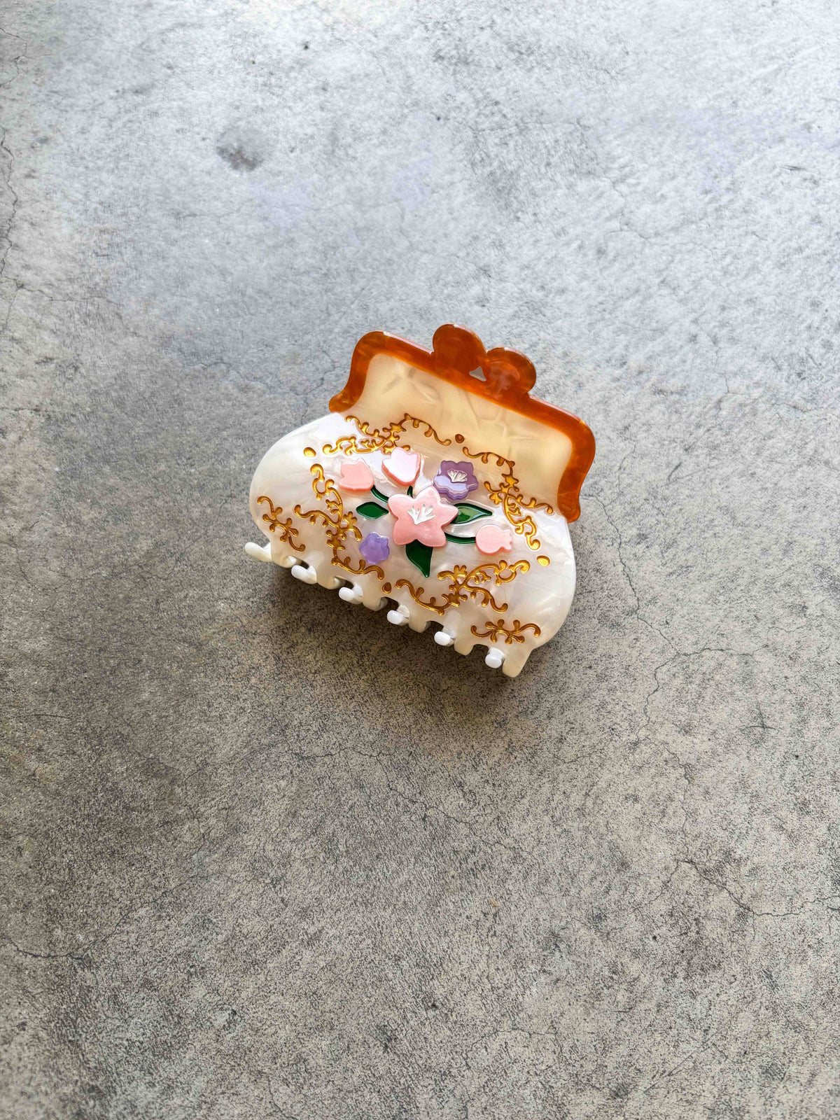 Floral Purse Hair Claw