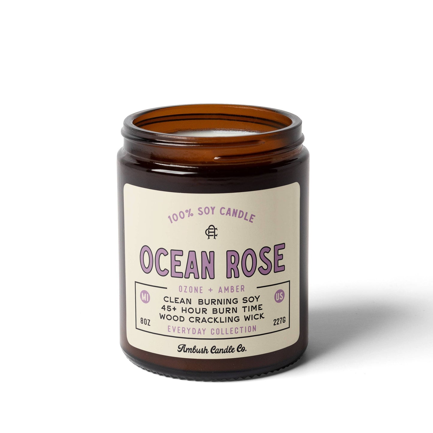 Ocean Rose | Ozone + Amber Candle