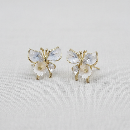 Butterfly Crystal Earrings | Baby Blue