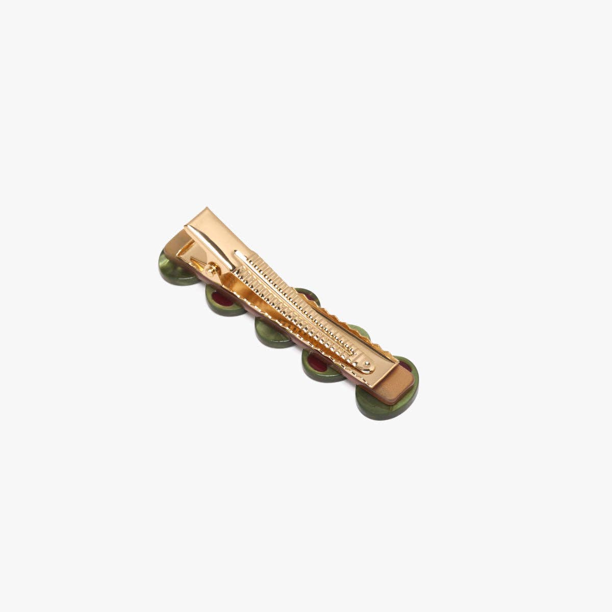 Green Olive Alligator Hair Clip