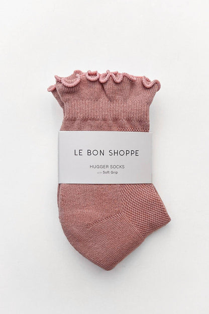 Ruffled Hugger Crew Socks | Vintage Pink