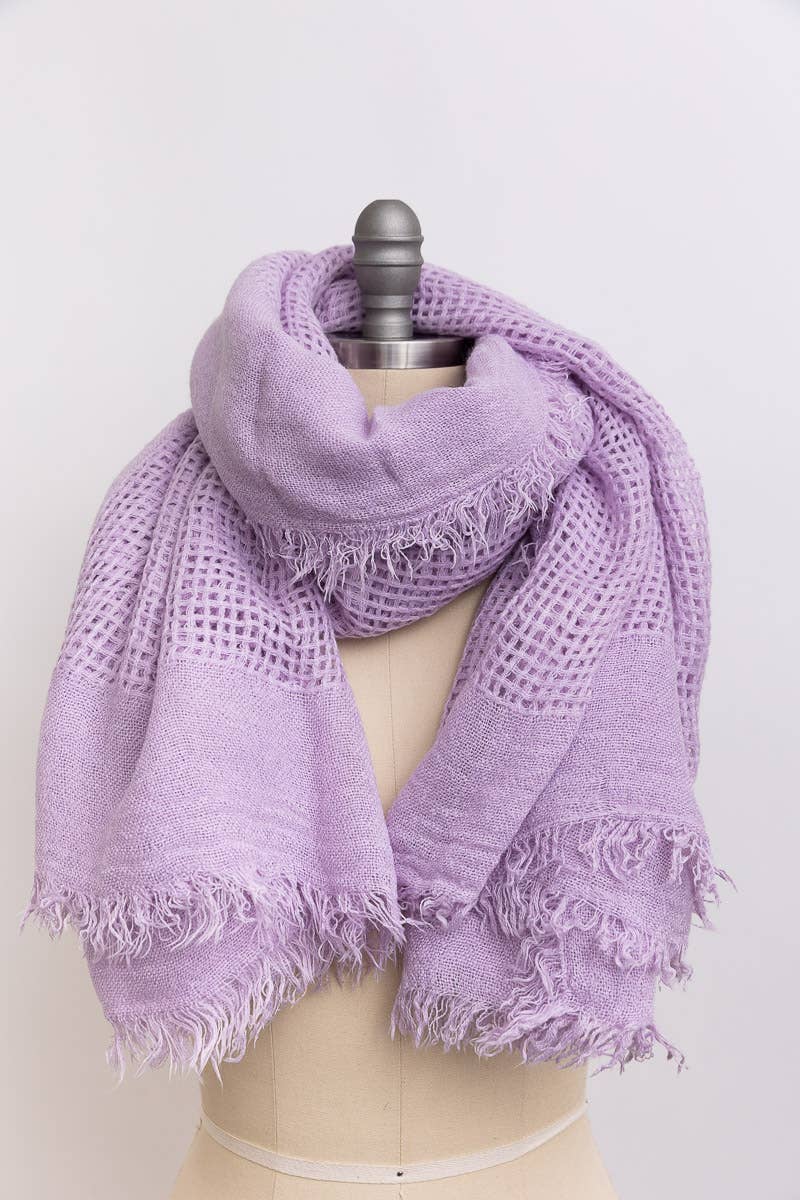 Open Weave Square Scarf | Lavender