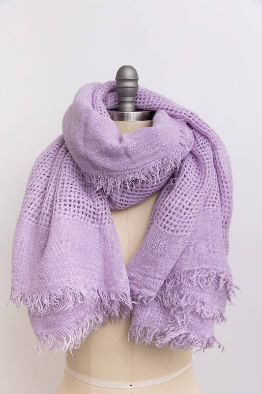 Open Weave Square Scarf | Lavender