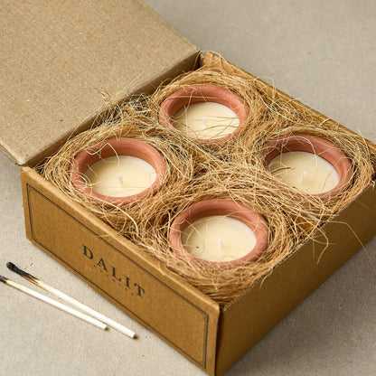 Murgan Terracotta Candles | Set of 4