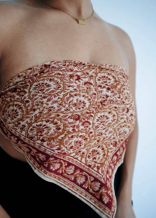 Kalamkari Cotton Bandana | Pomegranate