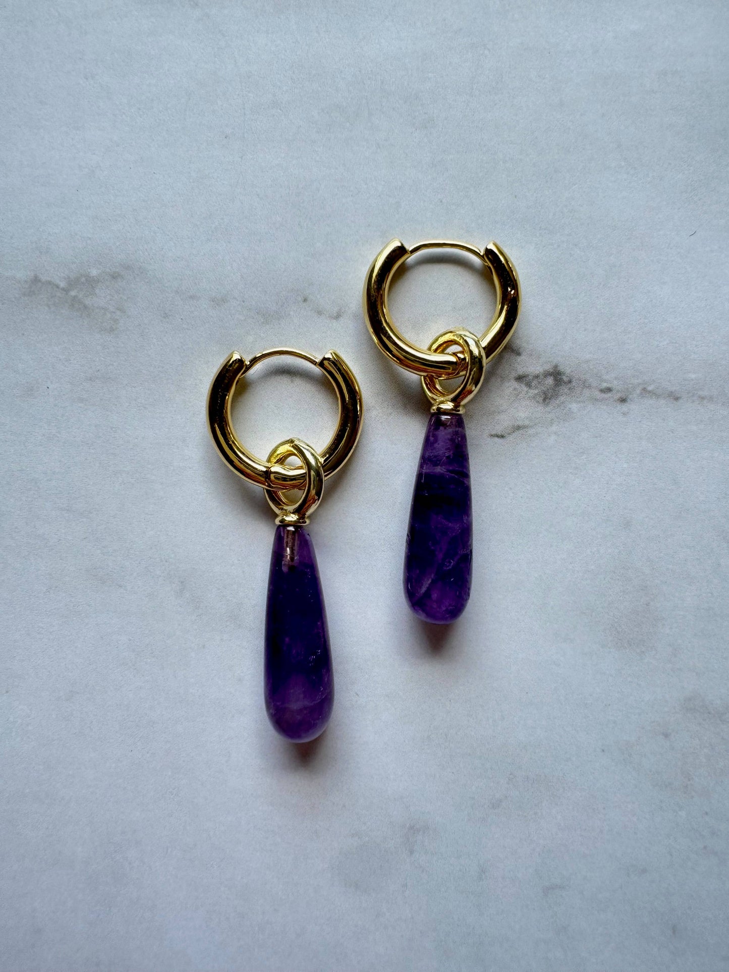 Amara Gemstone Hoops | Aventurine