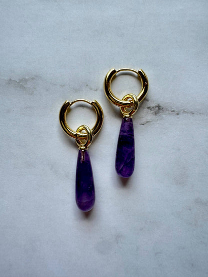 Amara Gemstone Hoops | Aventurine