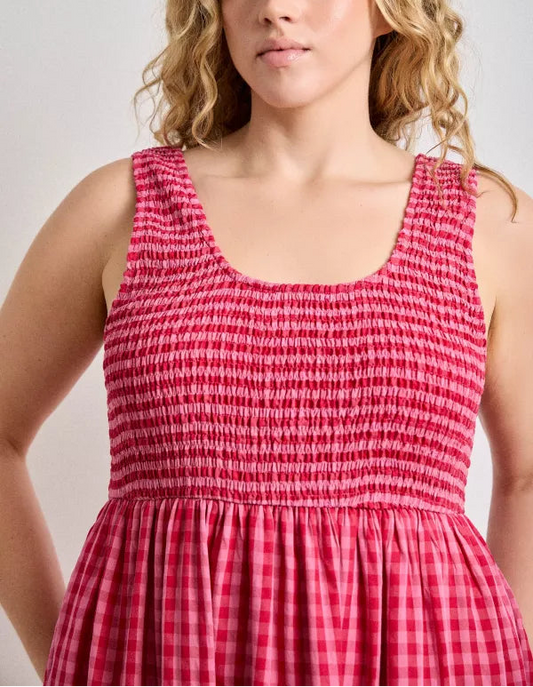 Summer Crush Gingham Midi Dress | Fuchsia | Extended