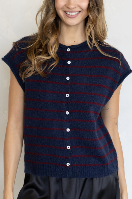 Piper Vest Cardigan | Navy