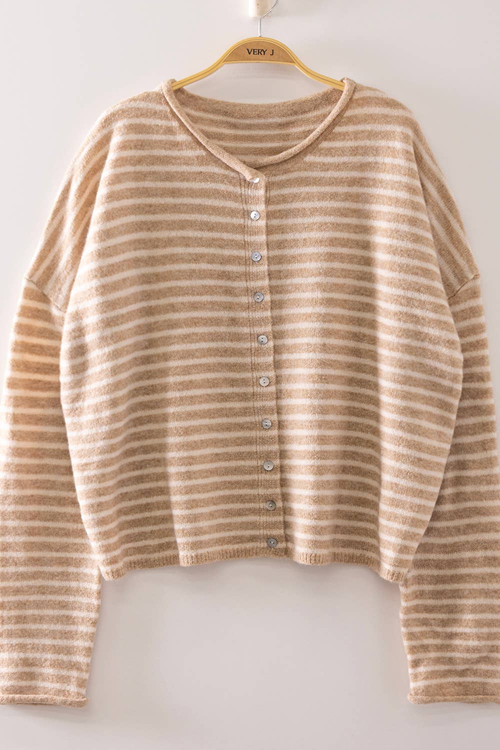Piper Stripe Cardigan | Beige