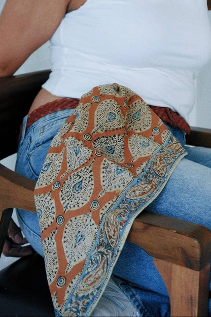 Kalamkari Cotton Bandana | Amber