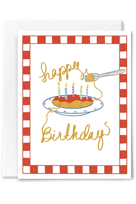 Spaghetti Birthday Card