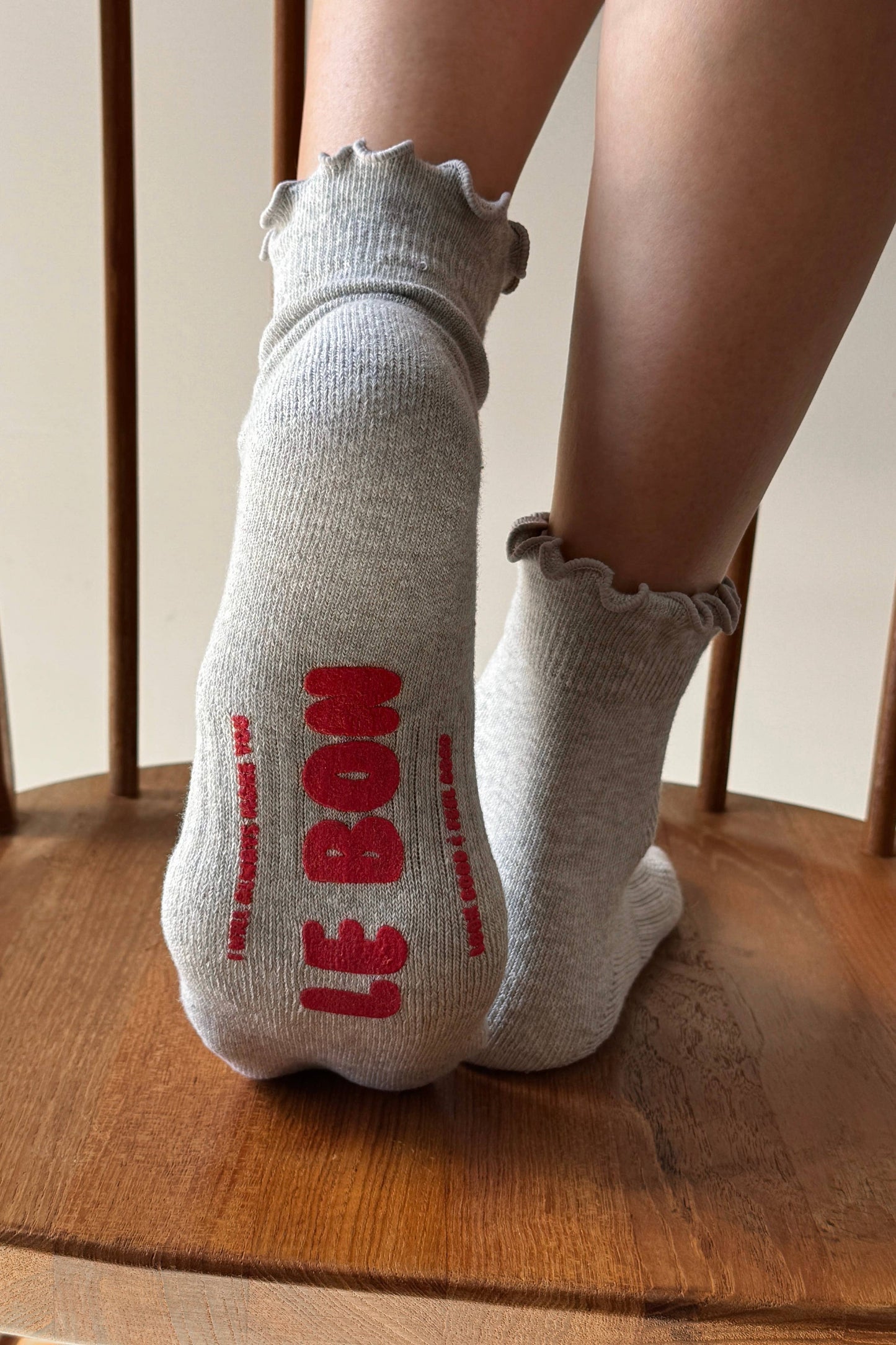 Ruffled Hugger Crew Socks | Vintage Pink