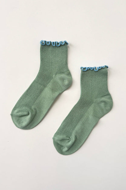 The Petite Ruffled Socks | Sea Glass