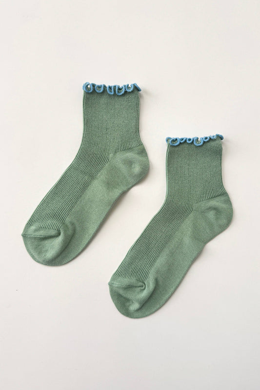 The Petite Ruffled Socks | Sea Glass