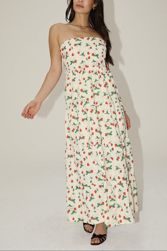 Sweet As Pie Strapless Midi Dress