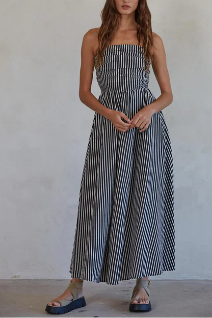 Wayland Strapless Midi Dress | Black + White