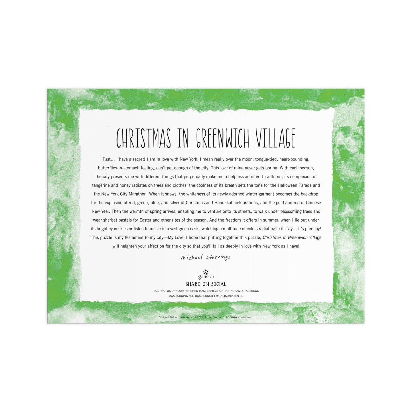 Christmas in Greenwich Village | 1000 Piece Puzzle