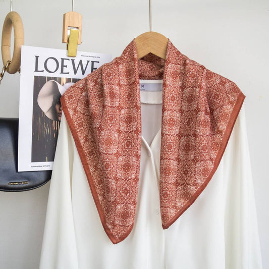 Floral Square Scarf | Red